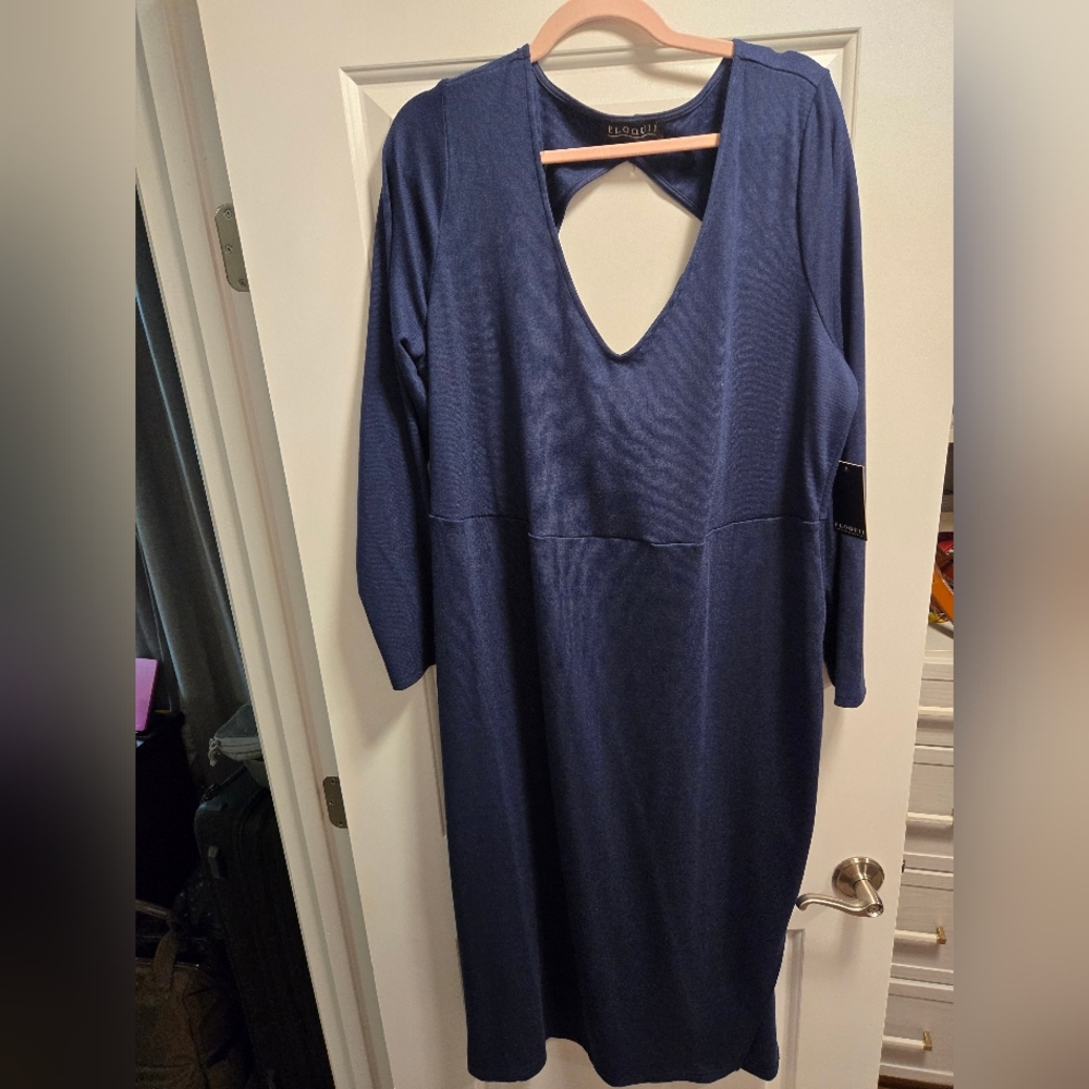 NWT Eloquii Deep Blue Long Sleeve Dress